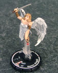 Serra Angel - The only one comprised of ALL HeroClix. The body is Raven; the head from Black Canary; the arms, wings and pinned foot from Hawkgirl; and the sword was made from scrap metal.